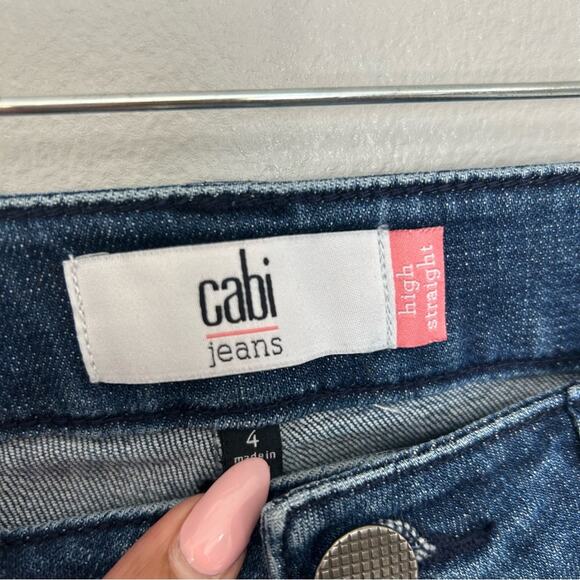 Cabi Tuxedo Distressed High Rise Straight Leg Jeans #3750 Size 4 - Picture 6 of 11